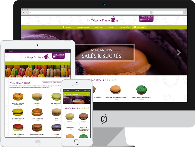 Creation site ecommerce sur mesure La Valise à Macarons