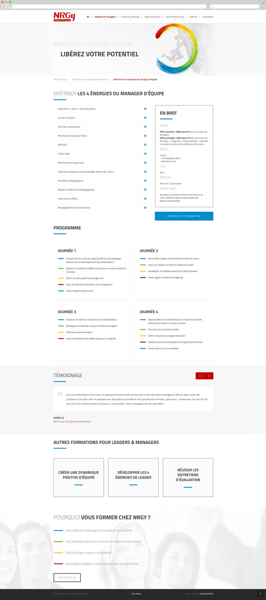 Page formation NRGY Training